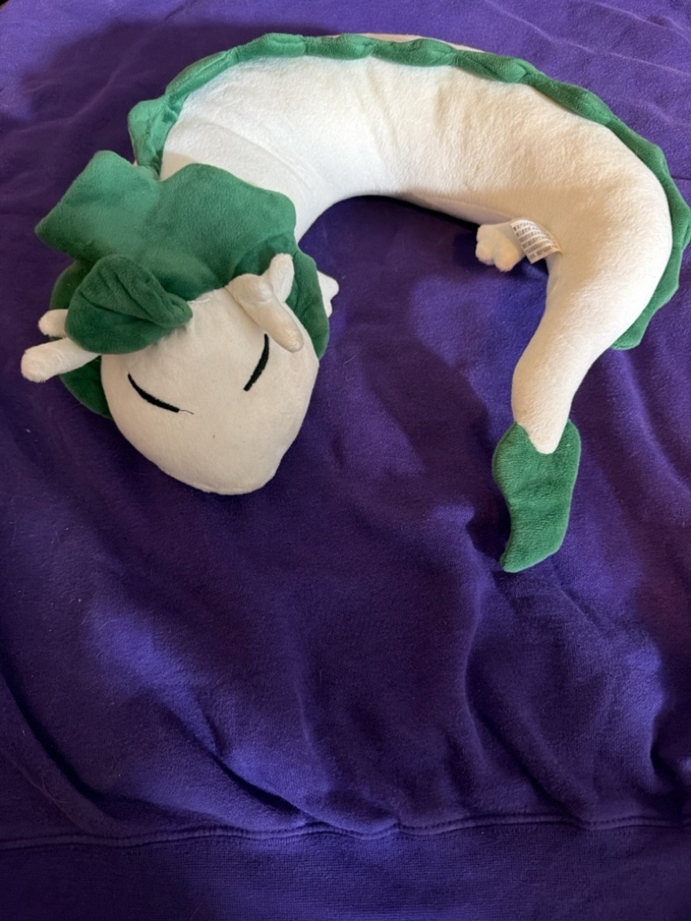 Cute Dragon Plush Long Body Stuffed Animal Green White Fantasy Toy Soft